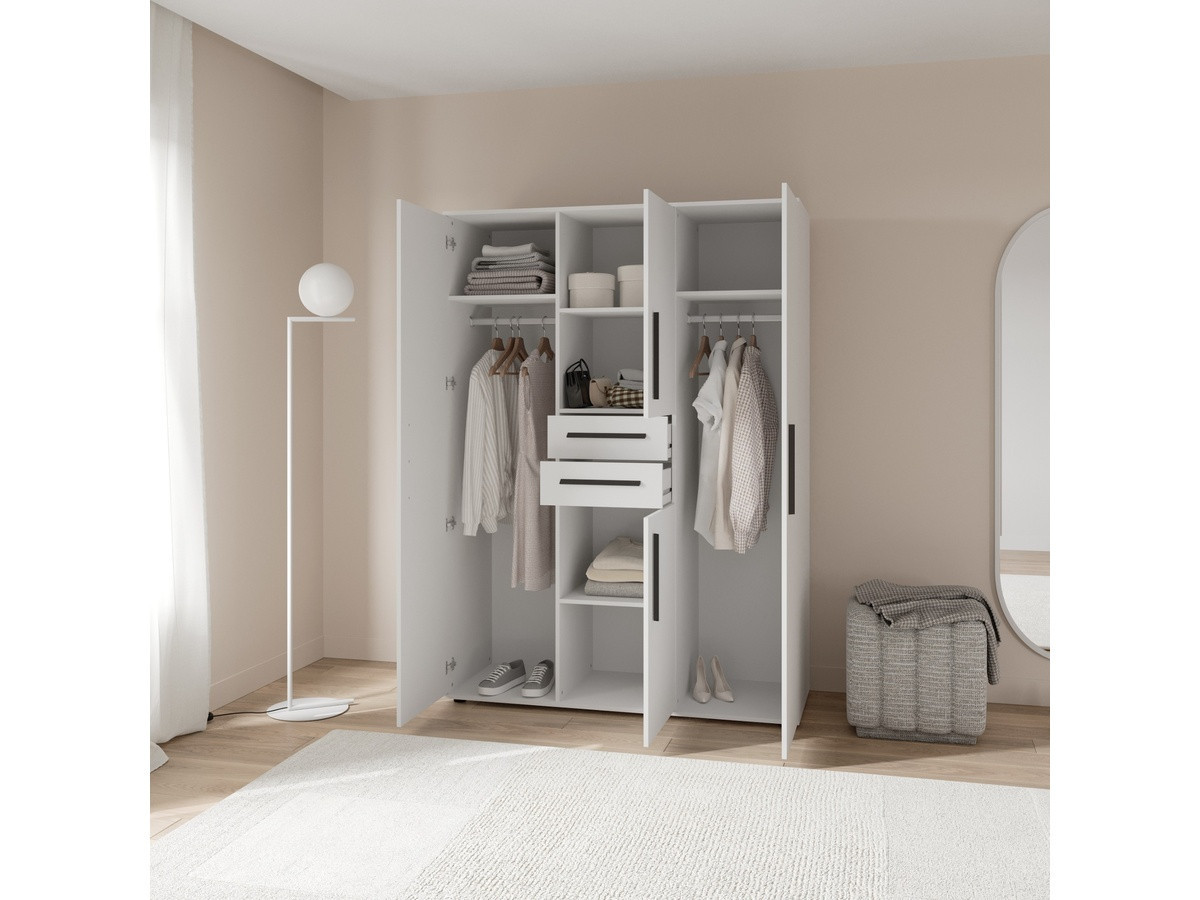 VERSATIL - Armoire 4 portes 2 tiroirs 