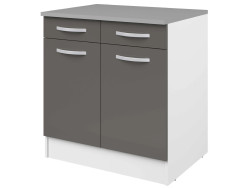 EKO - Meuble bas 2 portes 2 tiroirs 80 cm