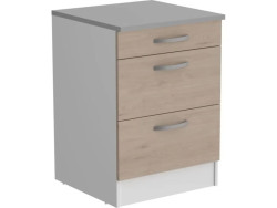 EKO - Meuble bas 1 tiroir 2 tiroirs cosserolier 60 cm