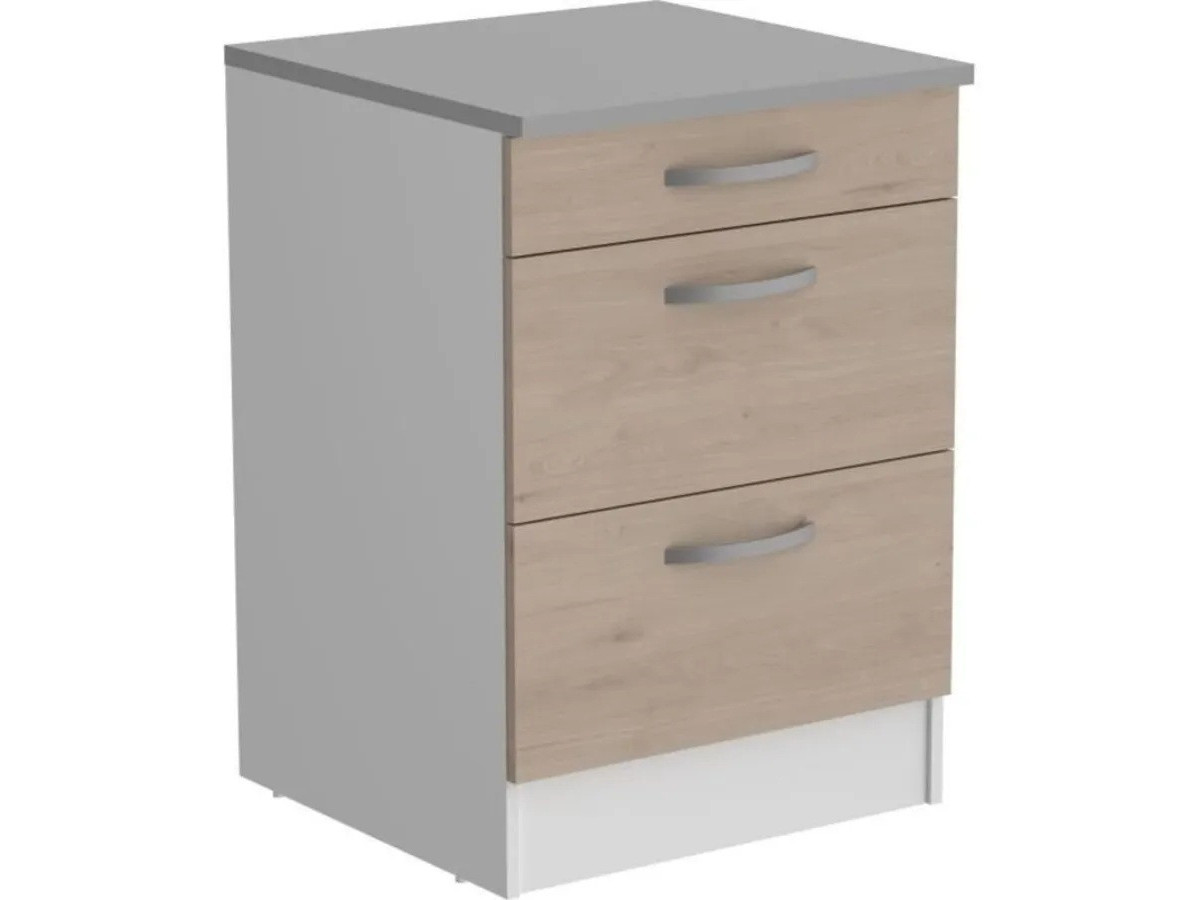 EKO - Meuble bas 1 tiroir 2 tiroirs cosserolier 60 cm