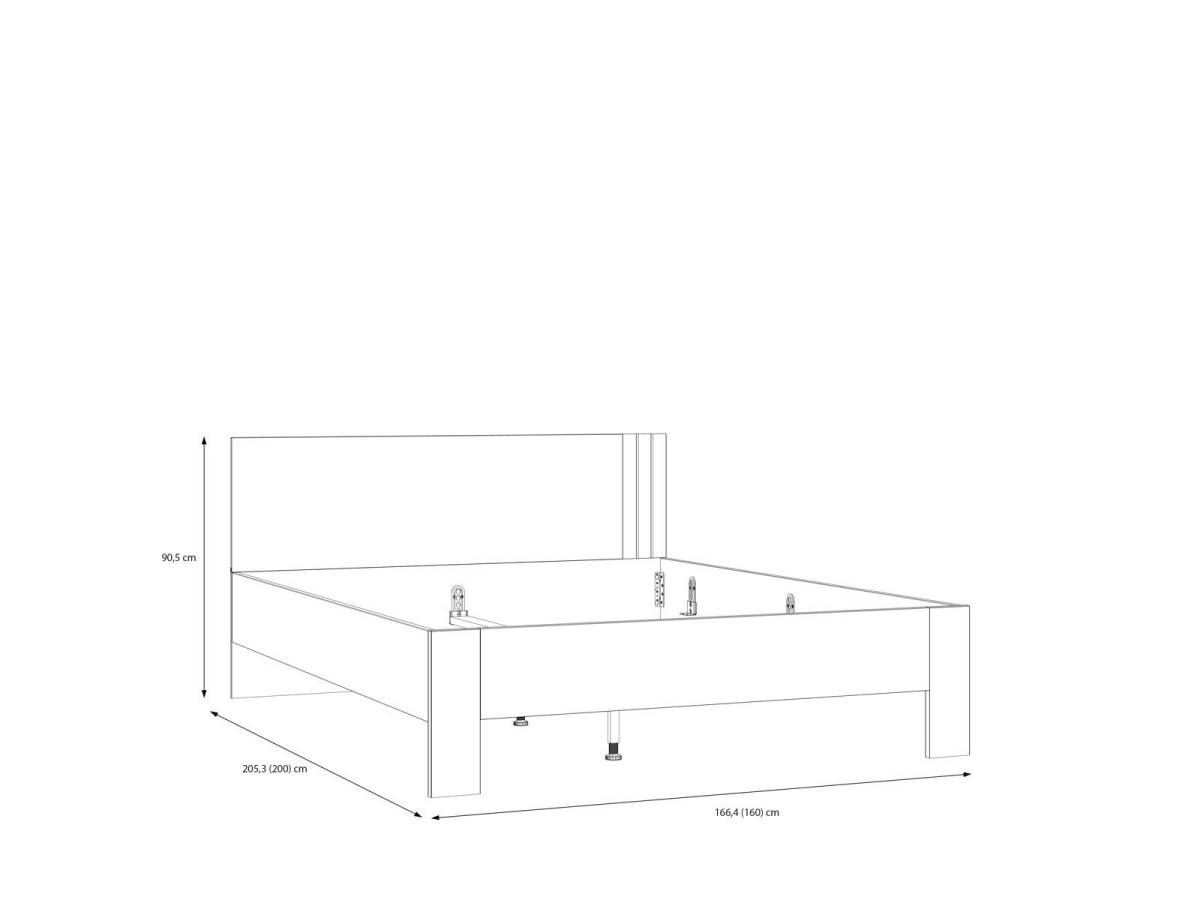 WAIKATO - Lit pour couchage 160x200 cm (sans matelas ni sommier) imitation sable