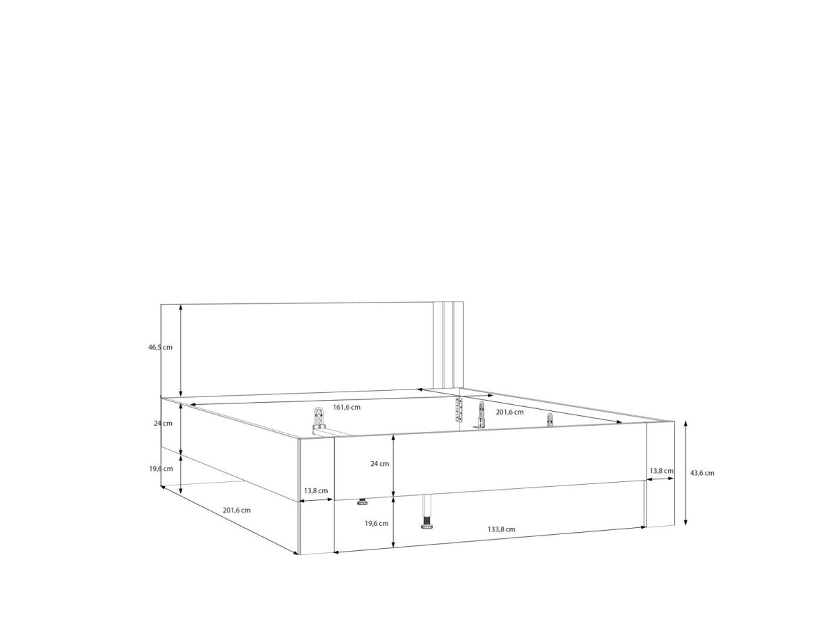 WAIKATO - Lit pour couchage 160x200 cm (sans matelas ni sommier) imitation sable