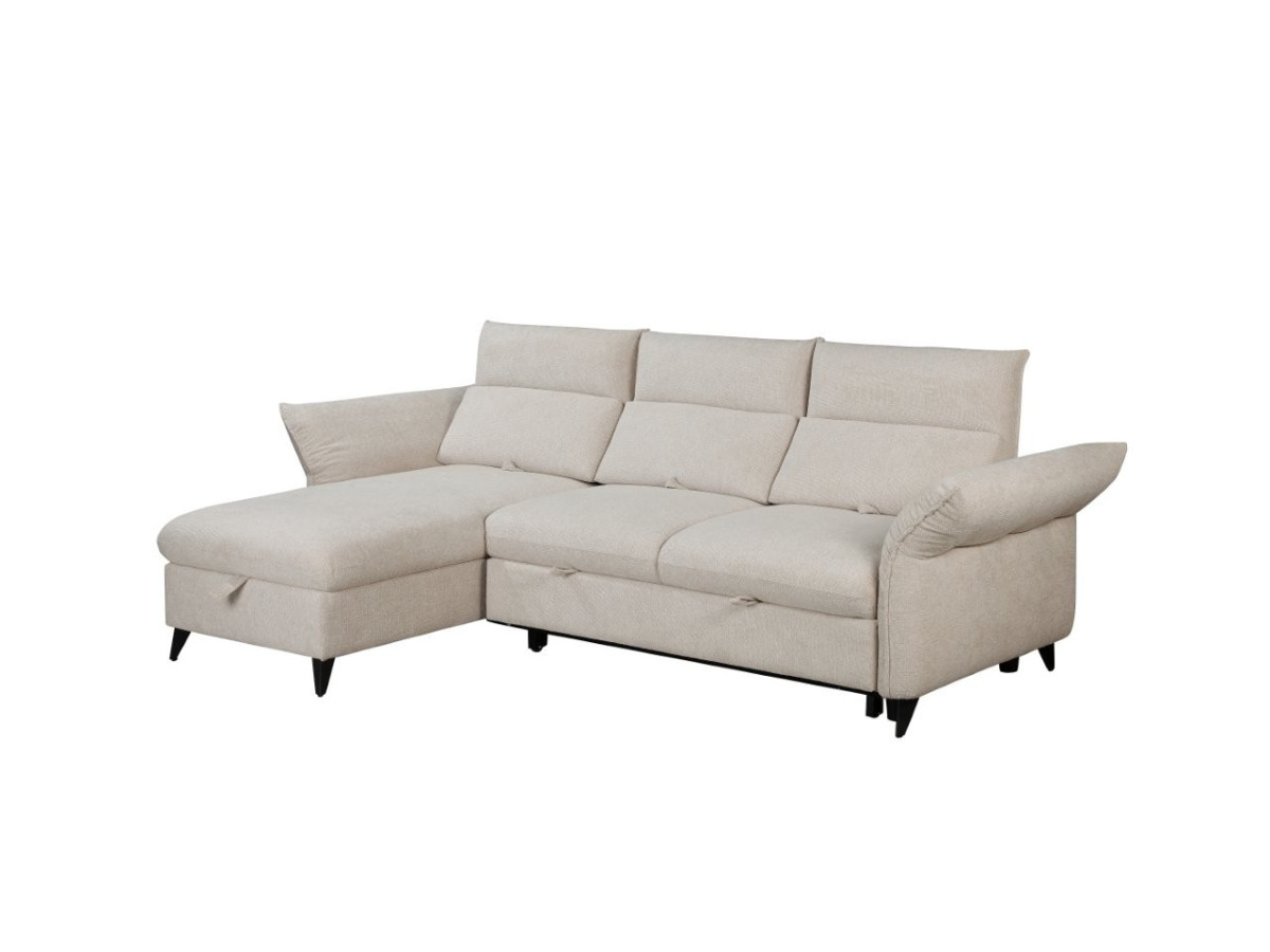 LUNARO - Canapé d'angle convertible, réversible avec coffre de rangement