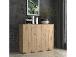 TEMPRA - Meuble d'appoint 3 portes 2 tiroirs