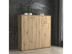 TEMPRA - Meuble d'appoint 3 portes 2 tiroirs