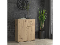 TEMPRA - Meuble d'appoint 2 portes 2 tiroirs
