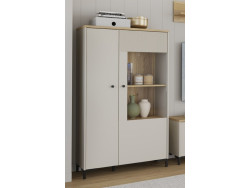 BIXBITE - Vitrine droite 2 portes dont 1 vitrée 5 tablettes