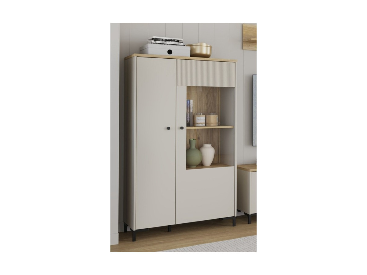 BIXBITE - Vitrine droite 2 portes dont 1 vitrée 5 tablettes
