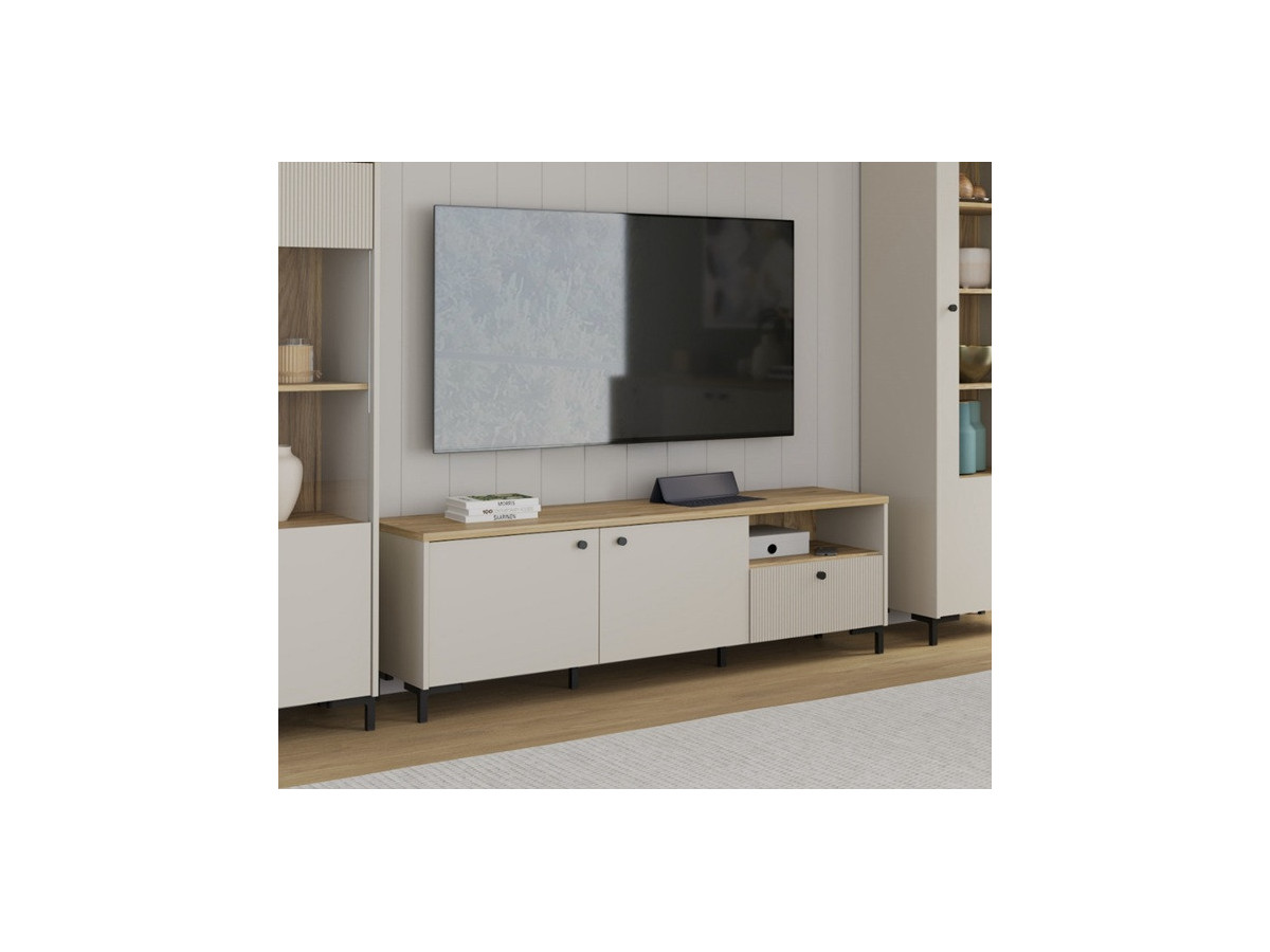 BIXBITE - Meuble TV-Hifi gauche 2 portes 1 tiroir 1 niche
