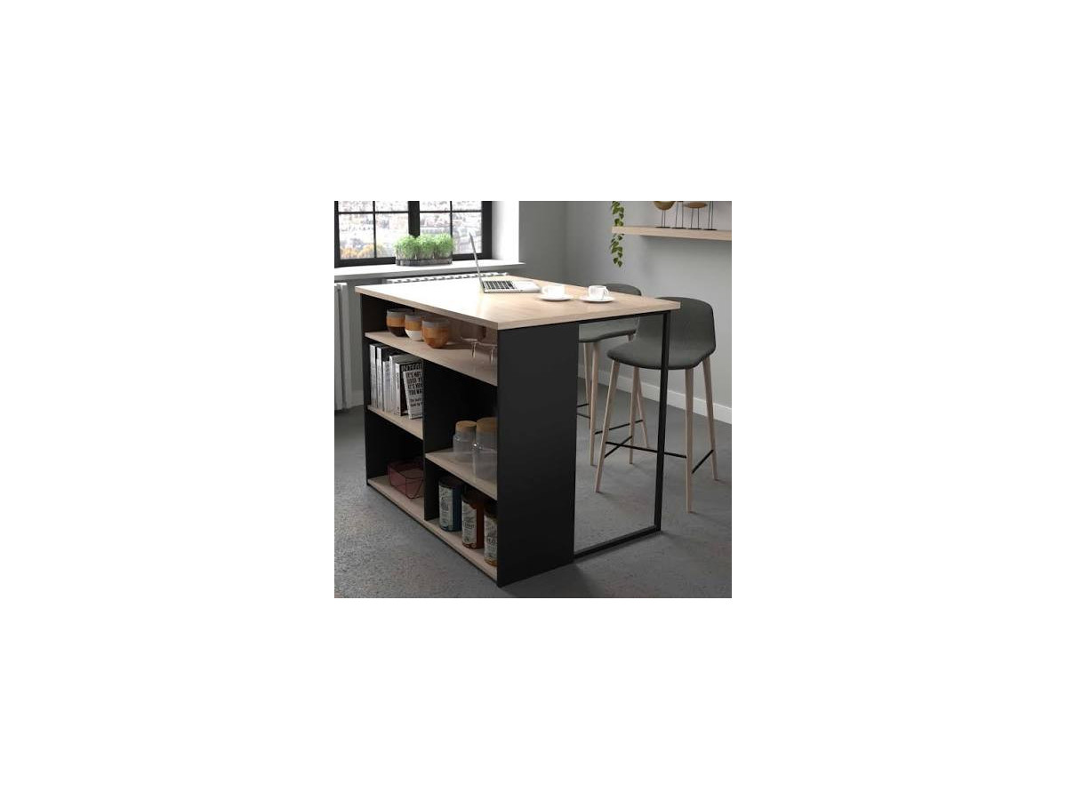 BRUNCH - Ilot central 5 espaces de rangement
