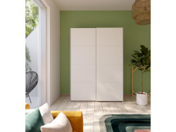 SCHACH & MATT - Armoire 2 portes coulissantes en 150 cm blanc