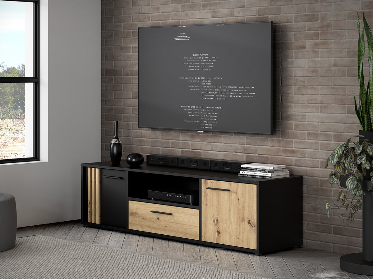 CARDIGAN - Meuble TV-Hifi 2 portes 1 tiroir 1 niche