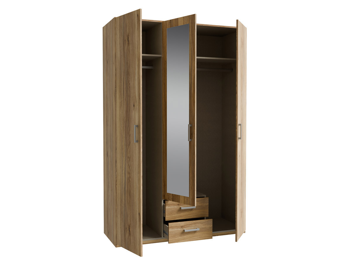 ECONOBOX 2 - Armoire 3 portes 1 miroir 2 tiroirs 