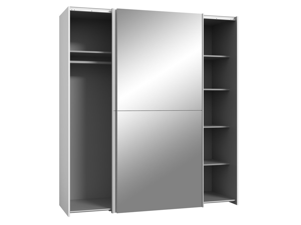 KAIKAIS - Armoire 2 portes coulissantes (1 avec miroir) 