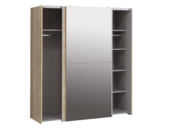 KAIKAIS - Armoire 2 portes coulissantes (1 avec miroir)
