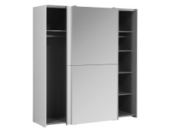 KAIKAIS - Armoire 2 portes coulissantes (1 avec miroir)