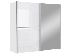KAIKAIS - Armoire 2 portes coulissantes (1 avec miroir)