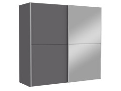 KAIKAIS - Armoire 2 portes coulissantes (1 avec miroir)