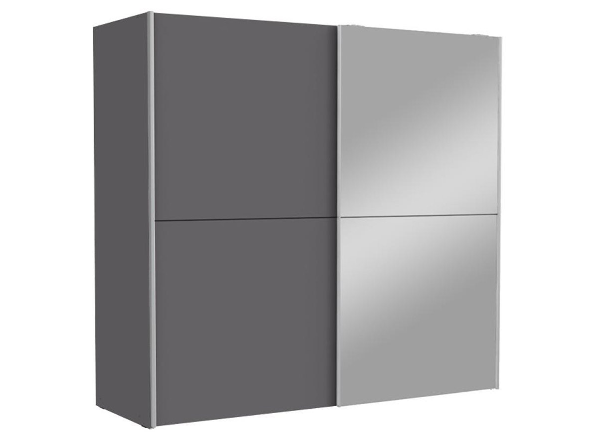KAIKAIS - Armoire 2 portes coulissantes (1 avec miroir) 