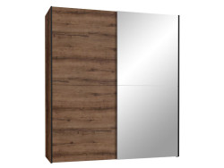 KAIKAIS - Armoire 2 portes coulissantes (1 avec miroir)
