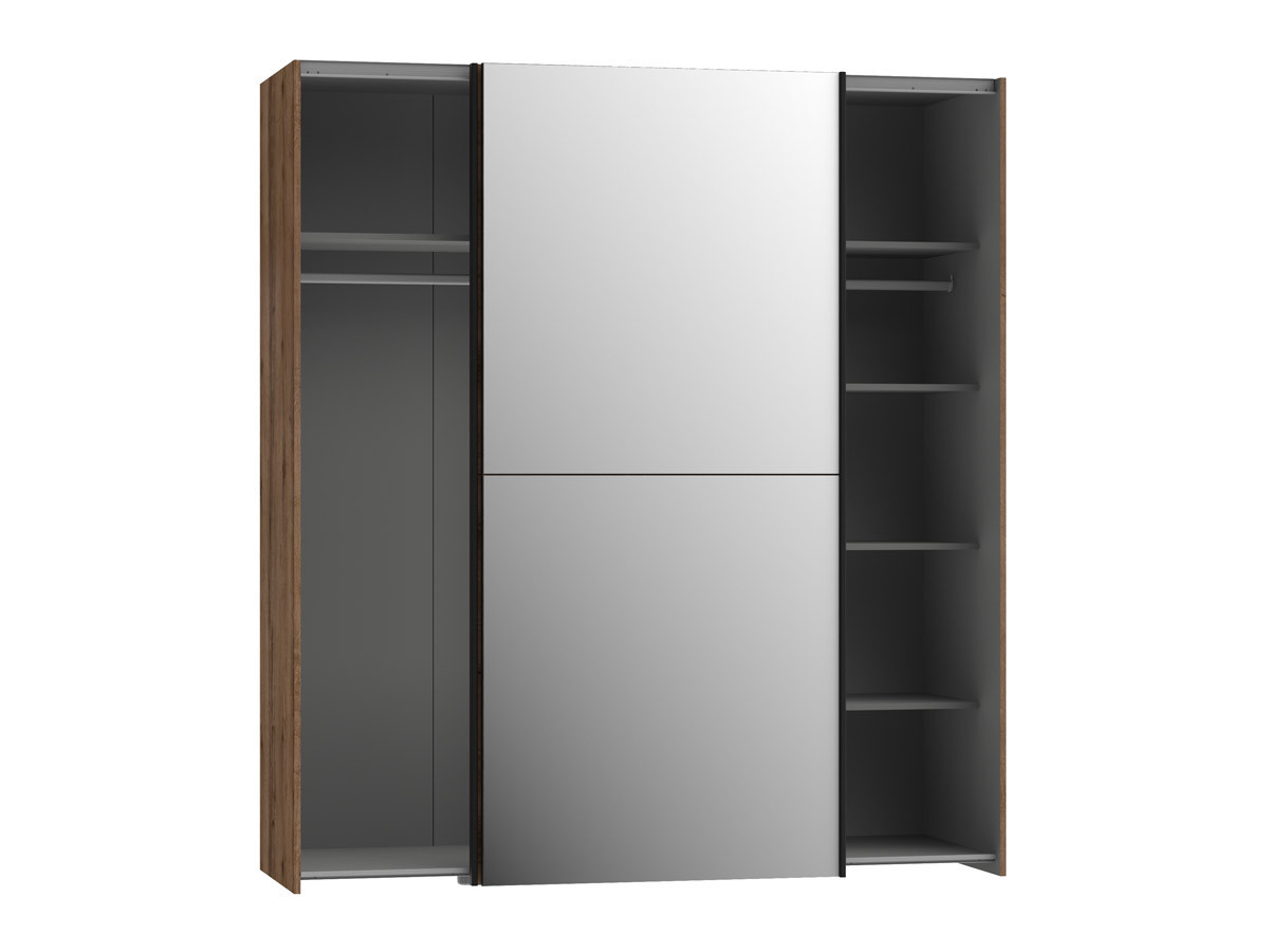 KAIKAIS - Armoire 2 portes coulissantes (1 avec miroir) 