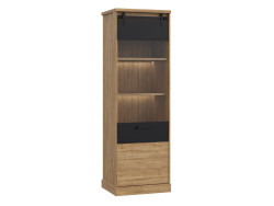 KASZIMIRO - Vitrine haute 1 porte vitrée 4 étagères