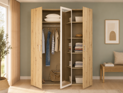 TANAIA - Armoire 3 portes ouvrantes 1 miroir