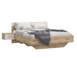 TANAIA - Lit pour couchage 160x200 + 2 chevets suspendus
