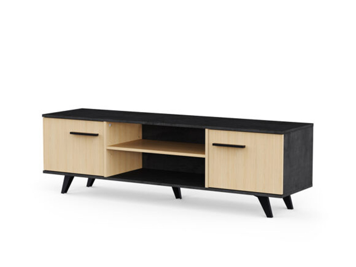 KENT - Meuble TV-Hifi 2 portes 2 niches 