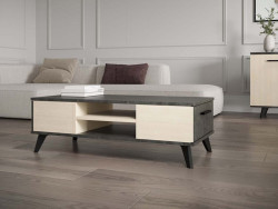 KENT - Table basse rectangulaire 2 tiroirs