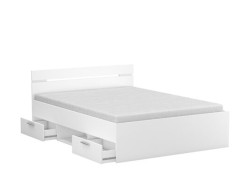 MICHIGAN - Lit pour couchage 140x190 2 tiroirs 1 niche