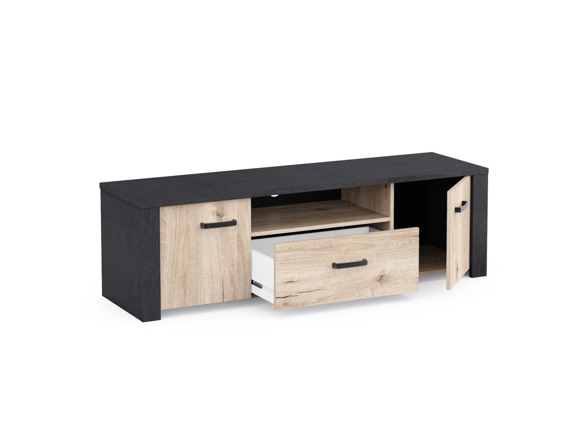 AUBRAC - Banc TV 2 portes ouvrantes 1 tiroir 