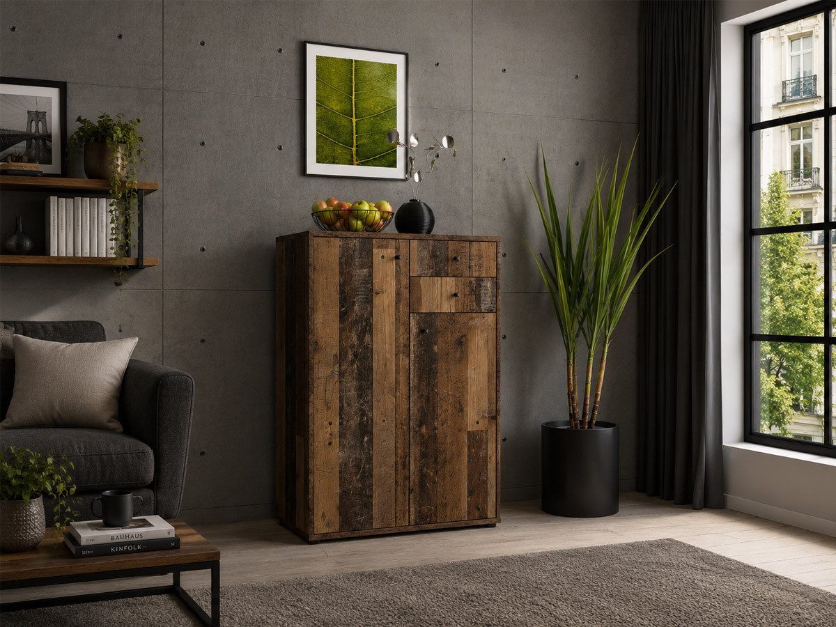 TEMPRA - Meuble d'appoint 2 portes 2 tiroirs