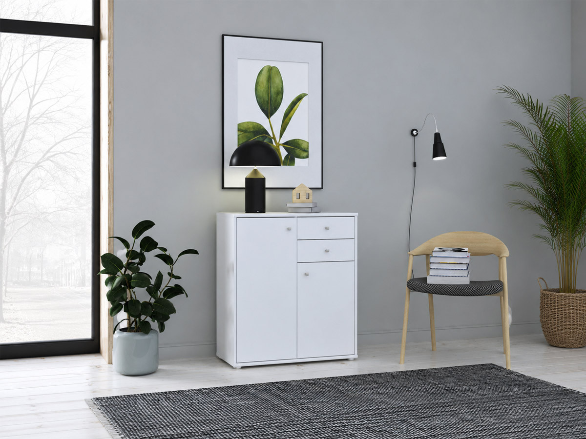 TEMPRA - Meuble d'appoint 2 portes 2 tiroirs