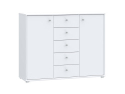 TEMPRA - Meuble d'appoint 2 portes 5 tiroirs