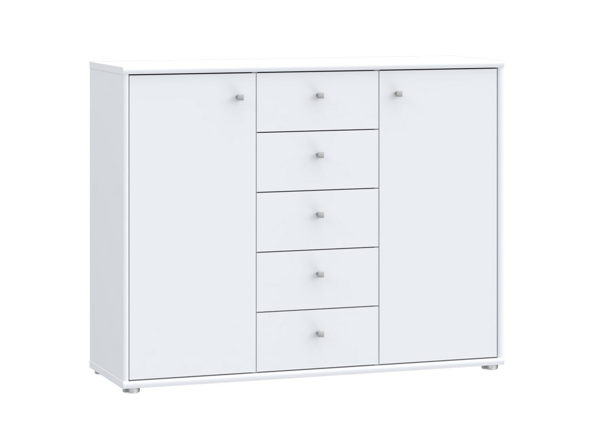 TEMPRA - Meuble d'appoint 2 portes 5 tiroirs 