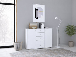 TEMPRA - Meuble d'appoint 2 portes 5 tiroirs