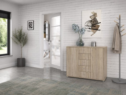 TEMPRA - Meuble d'appoint 2 portes 5 tiroirs