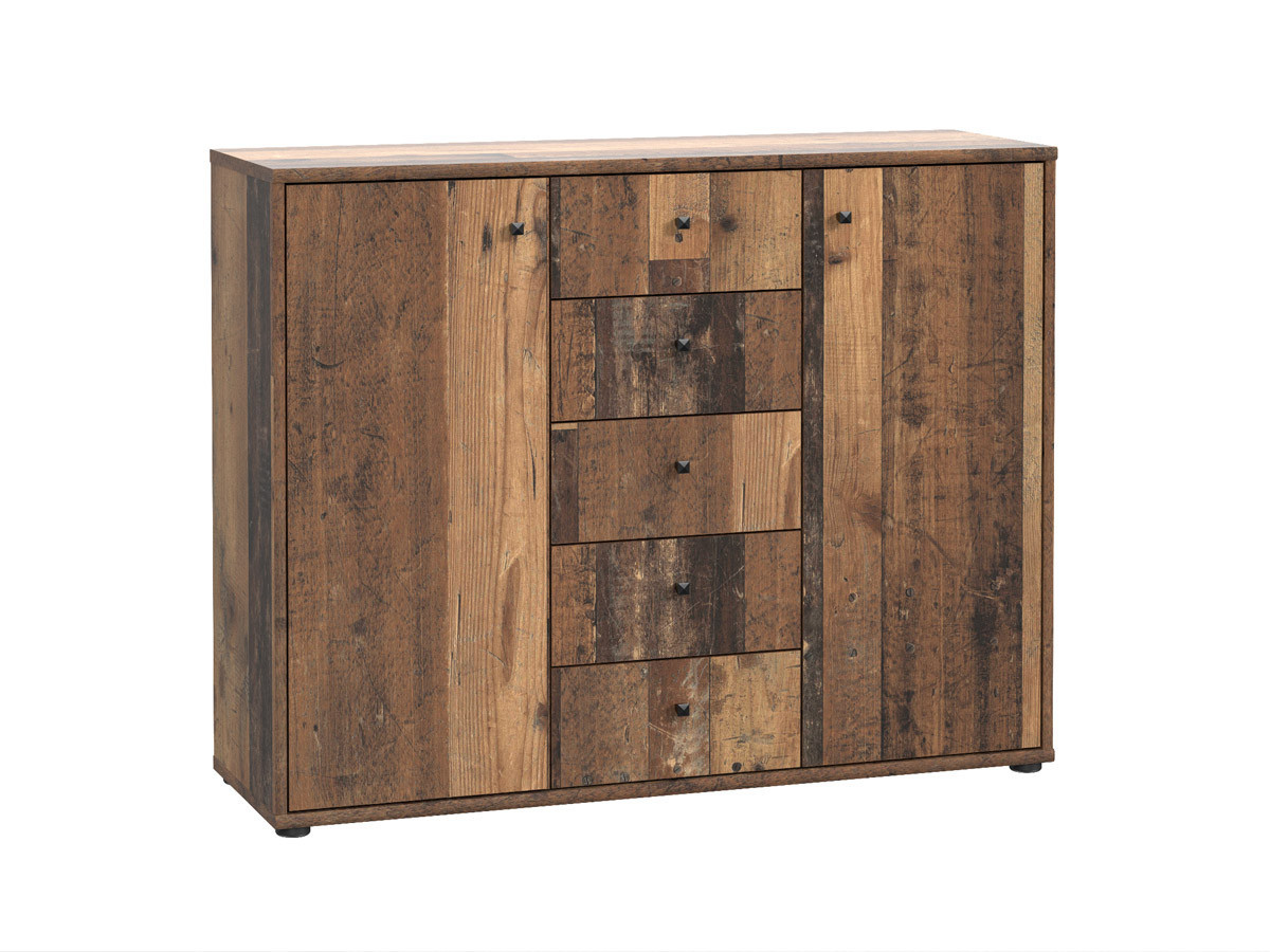 TEMPRA - Meuble d'appoint 2 portes 5 tiroirs 
