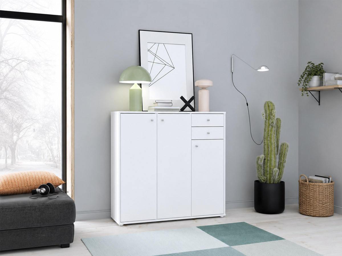 TEMPRA - Meuble d'appoint 3 portes 2 tiroirs