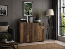 TEMPRA - Meuble d'appoint 3 portes 2 tiroirs
