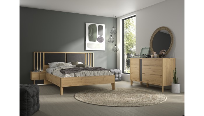 RISOLI - Lit couchage 140x190 (sans...