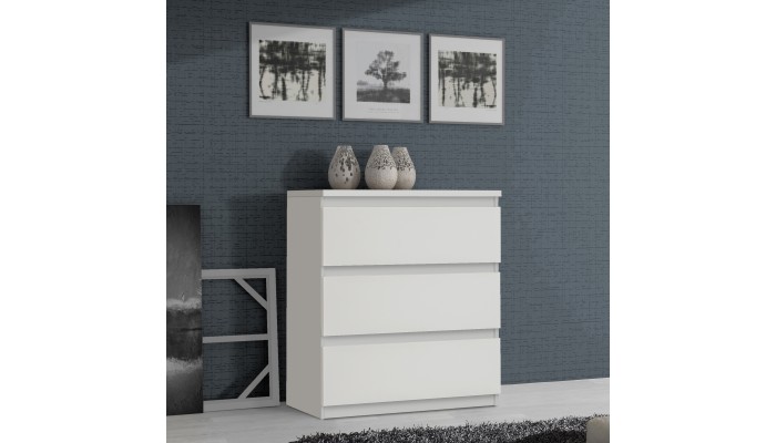 CHILI - Commode 3 tiroirs blanc