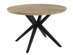 BOMBAY - Table de séjour ronde pied croix
